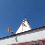 Kunjapuri Temple near Rishikesh with saffron flags